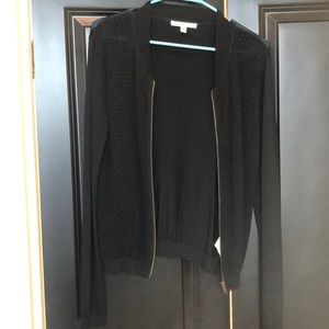 CAbi black zipper sweater